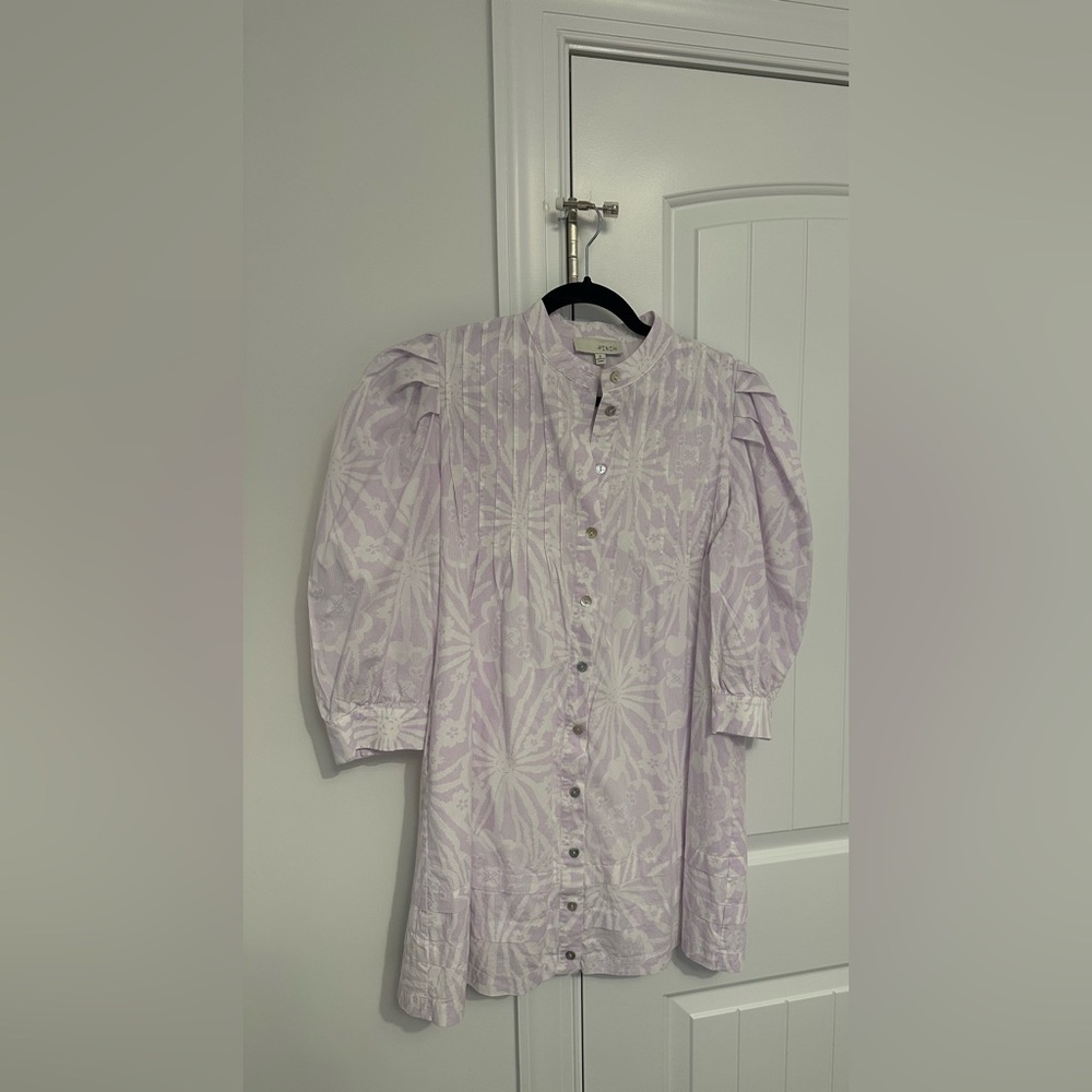 Pinch Lavender Floral Button-Up Dress